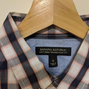 Orange and Grey checked shirt - high quality!